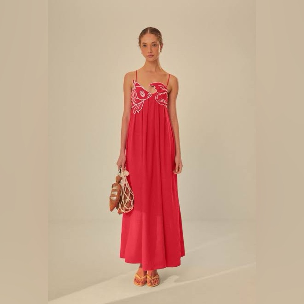 Farm Rio Red Top Maxi Dress, size XXS